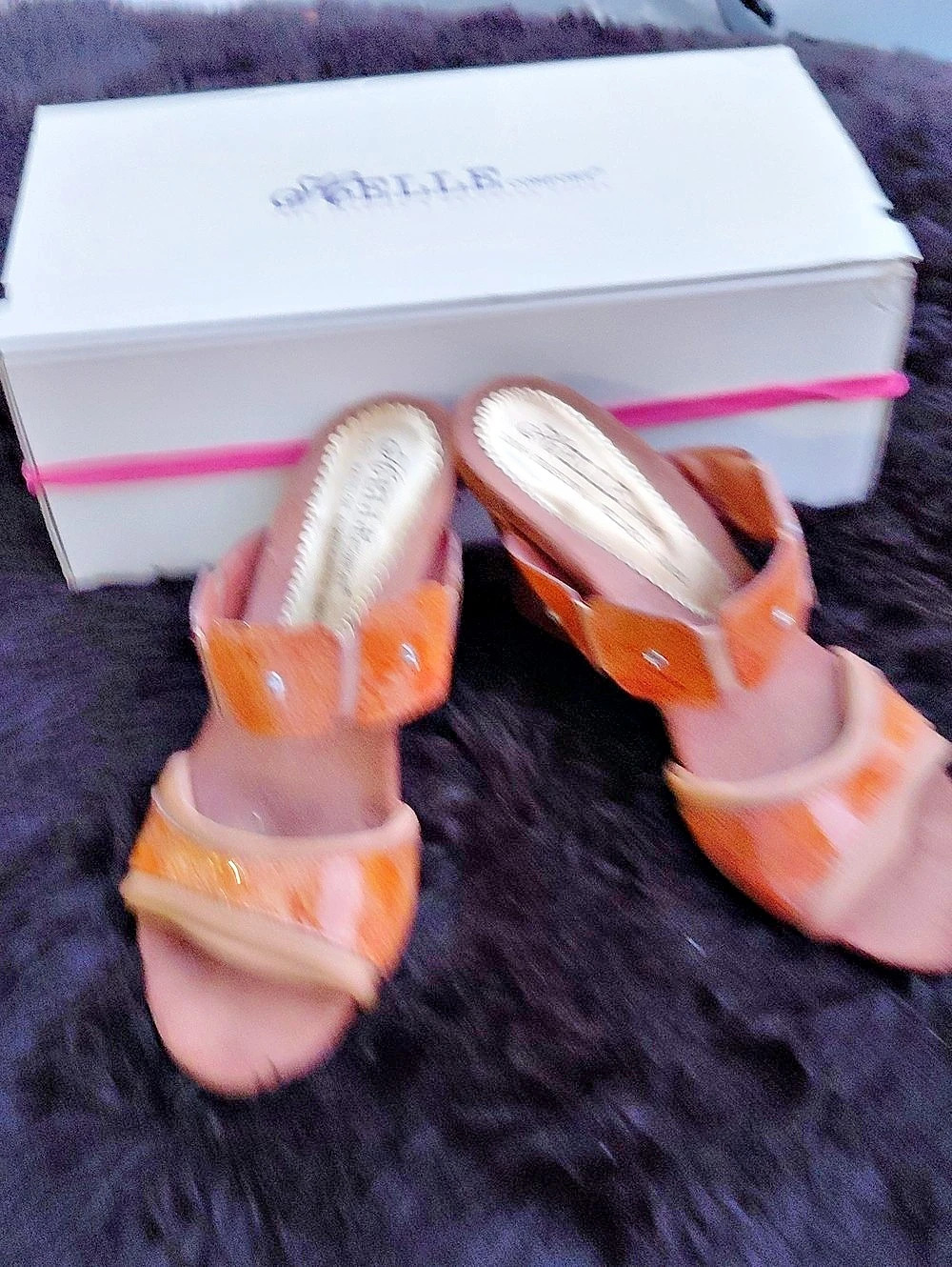 Helle Comfort Studded Orange Sandals
